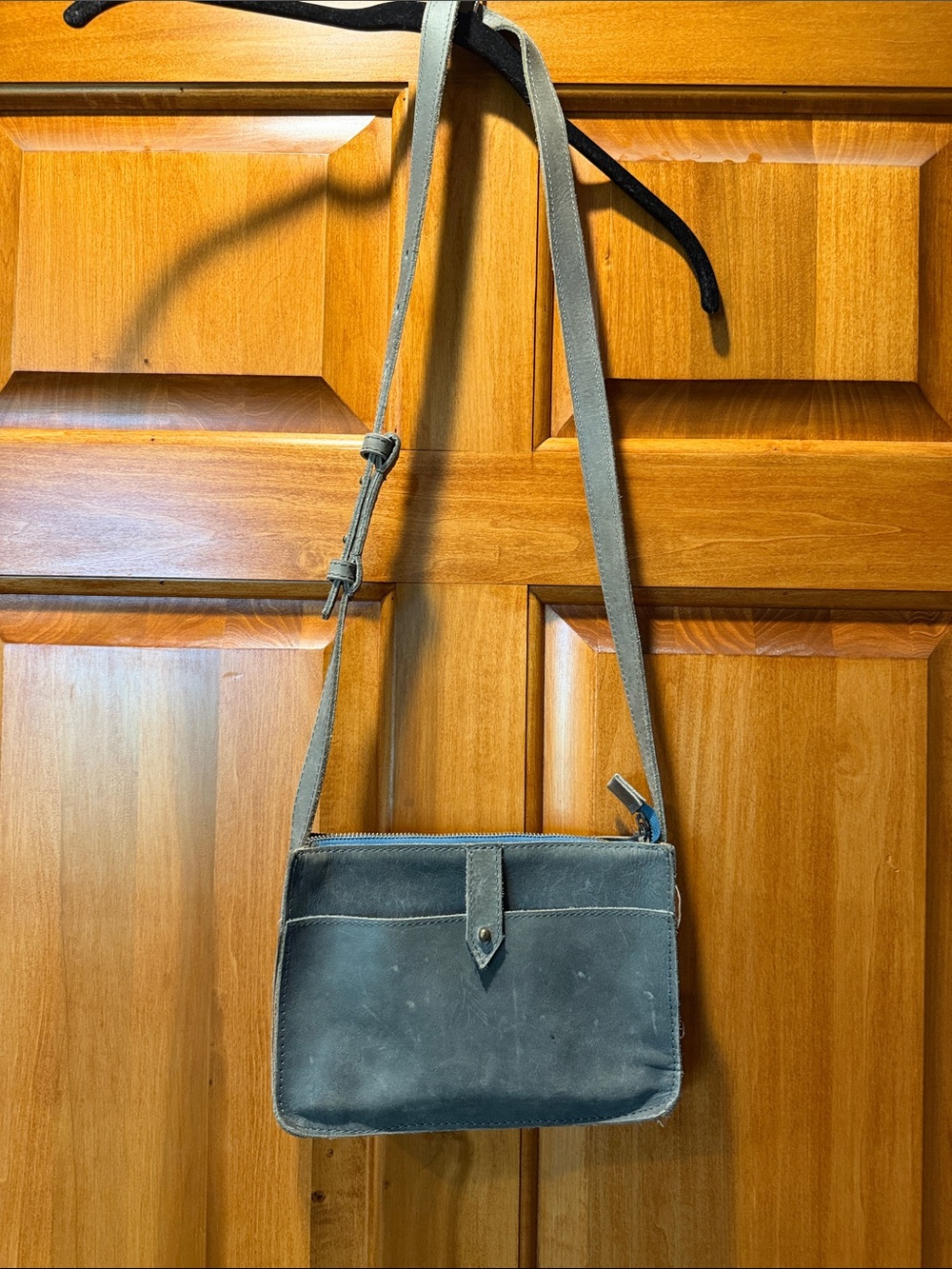 Able Leather Crossbody Bag in Gray